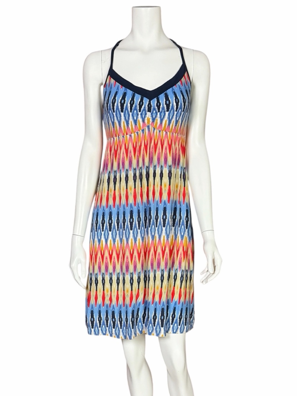 Athleta Multicolor V-Neck Ikat Athleta Restoration Racerback Dress